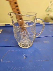 Anchor Hocking Prescut Clear Star of David 1 PINT CREAMERS Small Pitcher MB16 - Picture 1 of 9