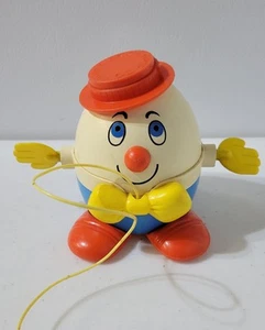 Vintage Fisher Price Humpty Dumpty Pull String Toy Red Hat RARE 1971 WORKS - Picture 1 of 6
