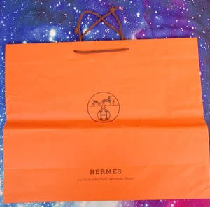 Autentica borsa regalo Hermes XL Jumbo grande carta shopping 24" x 19,5" x 7,75" - Foto 1 di 8