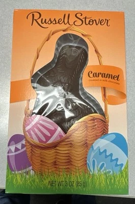 Russell Stover Caramel Bunny Milk Chocolate Easter Rabbit 3 Oz 2023 100 Yrs RS - Image 1 of 4