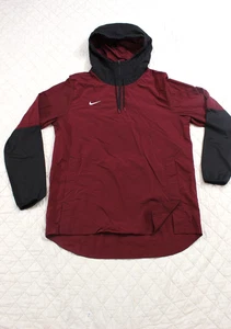 Felpa con cappuccio uomo Nike taglia L rosso bordeaux quarto zip pull over ventilata - Foto 1 di 13