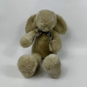 "De colección Manhattan Juguete Conejo Peluche Animal 15"" Marrón Tostado Arco a Cuadros 1998" - Imagen 1 de 12