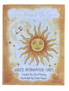 PASS AROUND THE SMILE | 42 GUIDED AFFIRMATION CARDS with BOOK in BOX | LIKE NEW - Picture 1 of 5