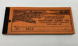 Vintage 1940s Hayward Dairy $5 Coupon Book Wisconsin WI Antique Creamery Milk - Picture 1 of 2