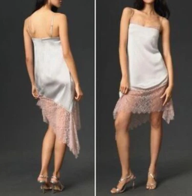 Шелковая кружевная ночная рубашка Anthropologie - Изображение 1 из 4