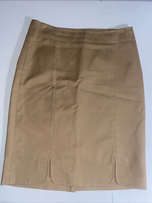 Falda lápiz para mujer The Limited talla 2 algodón camel beige tostado  Foto 1 de 3
