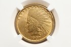 NobleSpirit GOLD 1907 $10 Indian NGC Ms61 Popular CHOICE BU Mark Free Appearance