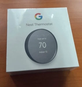 Google Nest Thermostat Smart for Home Programmable WiFi Charcoal G4CVZ (Sealed) - Picture 1 of 10