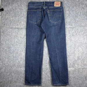 Vintage Y2K Levi's 505 Jeans 35 x 30 Blue Denim Straight Fit Dark Wash Mexico - Picture 1 of 18