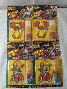 Lot Of 4 Ja-Ru Window Art Stained Glass Guitar Girl/ Mouse Kit Suncatcher Sealed - Picture 1 of 10