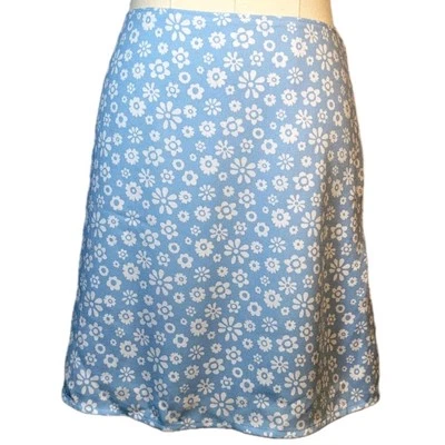 Hollister Ultra High Rise Mini Skirt Light Blue White Floral Size S Feminine  - Image 1 of 4