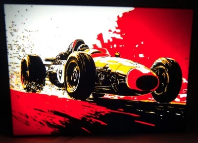 Retro Race Car LED Light Wall Art With USB Connection - Image 1 of 4