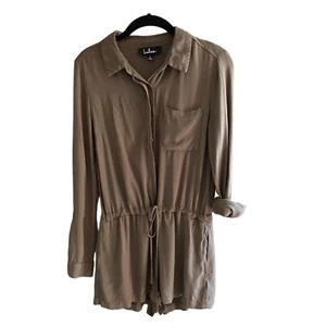 Lulu's Roll Tab Sleeve Collared Romper-Green-Size Small-GUC - Picture 1 of 7