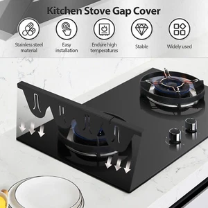 2 Pcs Stainless Steel Stove Gap Covers Heat Resistant Stove Counter Gap amYGP - Picture 1 of 11