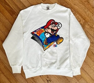 Vintage Nintendo Mario Sweatshirt Super Secrets Pepsi Promo Size Large RARE - Picture 1 of 6