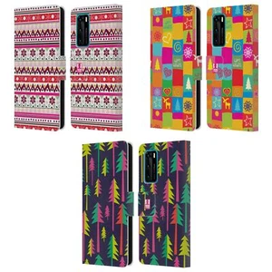 HEAD CASE DESIGNS HIPPIE XMAS LEATHER BOOK WALLET-SCHUTZHÜLLE FÜR HUAWEI HANDYS 4 - Bild 1 von 7