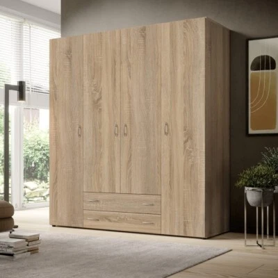 ARTHAUSS FURNITURE Brand New Modern Hinged Door Wardrobe Base in Oak Sonoma 160cm