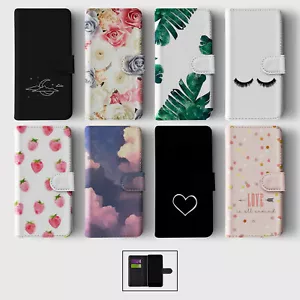 CASE FOR IPHONE 15 14 13 12 11 SE PRO  WALLET FLIP PHONE COVER MOON ROSES HEART - Picture 1 of 10