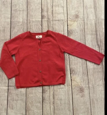 Zara girls size 4-5 long-sleeve cotton cardigan sweater pink/ salmon color - Image 1 of 4