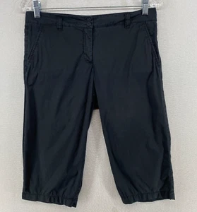 EILEEN FISHER Shorts PS Petite Bermuda Walking Capri Stretch Cotton Black - Picture 1 of 10