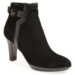 NIB Aquatalia by Marvin K Rae Weatherproof Black Suede/Leather Bootie Size US 10 - Picture 1 of 12