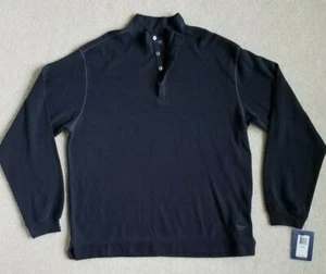Arrow Blue Jean Co. long sleeve four button cotton XXL black men's sweater NWT. - Picture 1 of 11