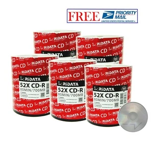 500 Pack Ridata CD-R 52X 700MB/80Min Branded Logo Blank Media Recordable Disc - Picture 1 of 3