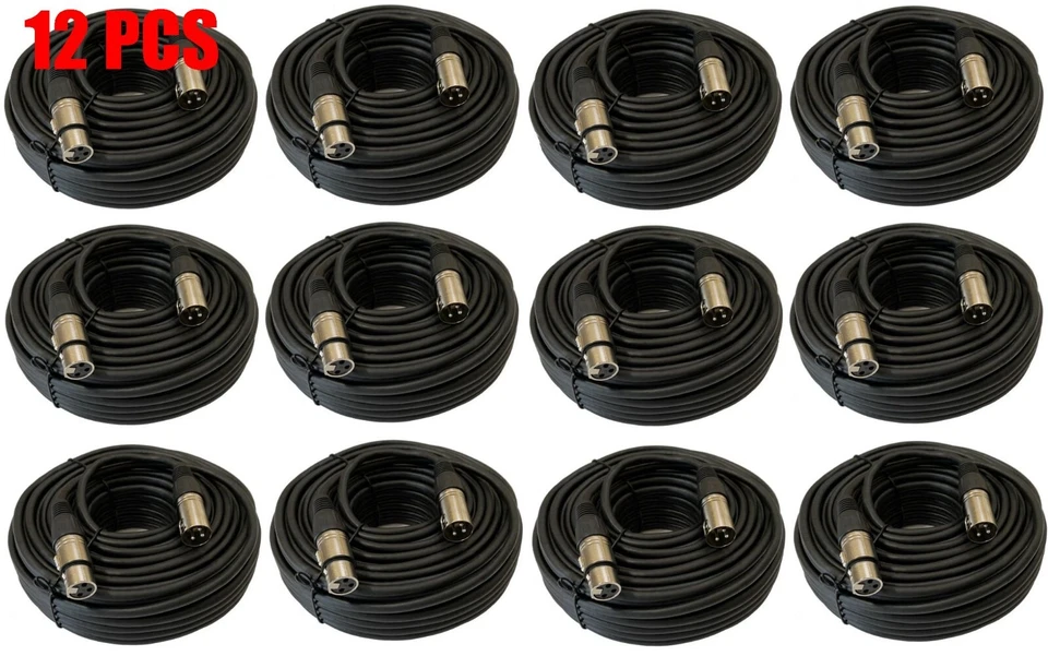 12x 50FT Premium XLR 3Pin Male Female Extension Microphone Audio Shielded Cable