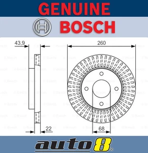 Bosch Front Brake Rotor fit Nissan Tiida 1.5L HR15DE 2004 - 2012 - Picture 1 of 1