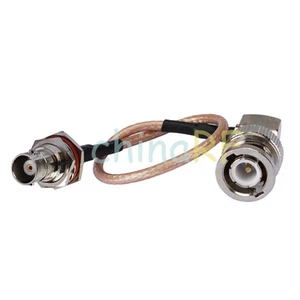 BNC female Jack bulkhead to BNC plug RA pigtail cable RG316 15cm for Wireless - Photo 1/3