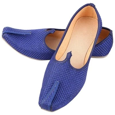 Aura Mens flat jutti Indian Khussa mojari wedding ethnic shoes US size 8-12 GB - Image 1 of 4