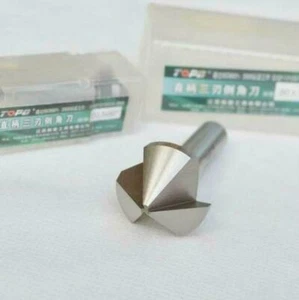 1Pcs  30mm 90 Degree 3 flute HSS Chamfer Chamfering End Mill Cutter Bit  - Picture 1 of 3