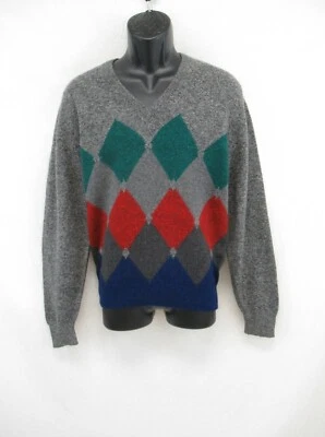 VTG Pringle 100%Cashmere Argyle V-Neck Sweater Made in Scotland 38" 97cm #K800 - Image 1 of 4