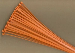 100 14" Inch Long 50# Pound ORANGE Nylon Cable Zip Ties Ty Wraps MADE IN USA - Picture 1 of 1