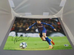 Foto Philippe Coutinho Firmada FC Barcelona 11x14 Fútbol Beckett Testigo Certificado de Autenticidad 1A - Imagen 1 de 4