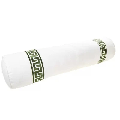 "Almohada reforzada Wamsutta St George Paros | Blanco Verde Griego Llave Bordada 9X36""" Foto 1 de 3