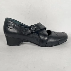 Josef Seibel Marissa Mary Jane Womens Size 38 US 7-7.5 Black Leather Buckle Shoe - Picture 1 of 10