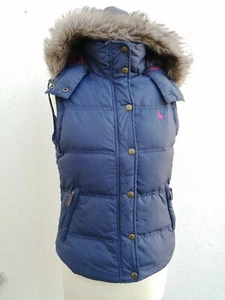 JACK WILLS TALLA 8 AZUL PLUMA PLUMÓN CAPUCHA ACOLCHADO BODYWARMER CHALECO - Imagen 1 de 5