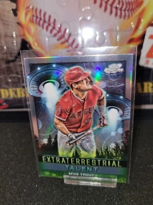 2024 Topps Chrome Cosmic Extraterrestrial Talent Mike Trout Refractor ET-10 - Image 1 of 2