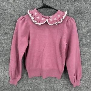Janie and Jack Sharin Sweater Girl Sz 10 Mauve Peter Pan Collar NEW - Picture 1 of 9