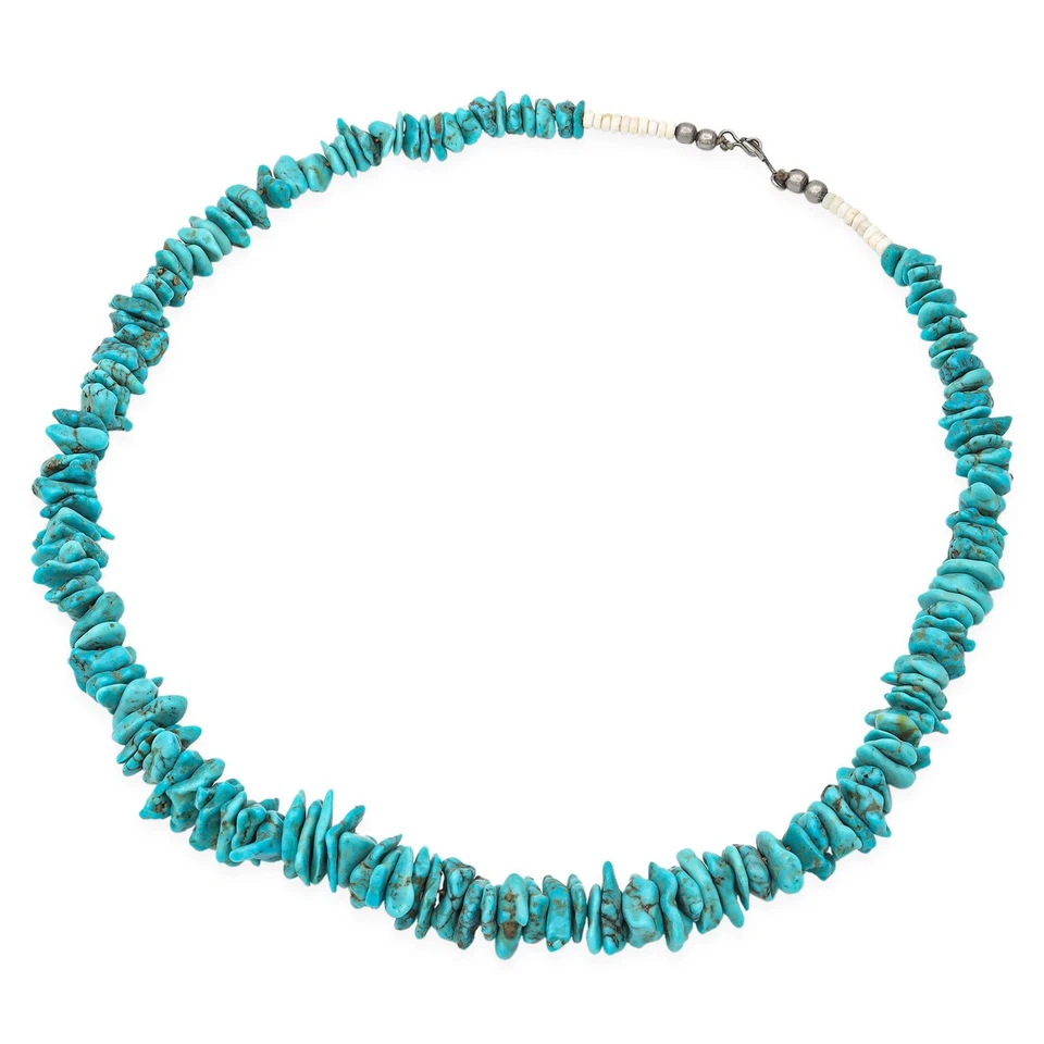 Vintage Southwestern Native American Turquoise Nugget Beaded Strand Necklace - Image 1 of 4