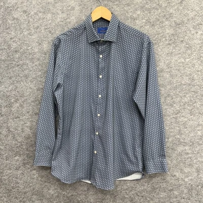 Perry Ellis Men's Casual Shirt, Premium Tech Shirt, Slim Fit, Blue, 16.5 32-33 - Image 1 of 4