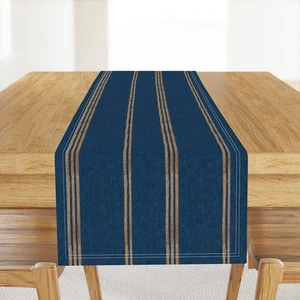 Katalin Stripe Seaport Blue Stripe Navy Blue Stripe Printed Table Runner - Picture 1 of 5