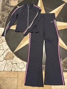 Bebe Sport BBSP Full Zip Trainingsjacke / Hose Set L grau Seitenstreifen Y2K - Bild 1 von 6