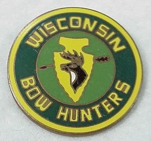 Wisconsin Bow Hunters emaillierte Anstecknadel - Ende 60er Jahre - Bild 1 von 3