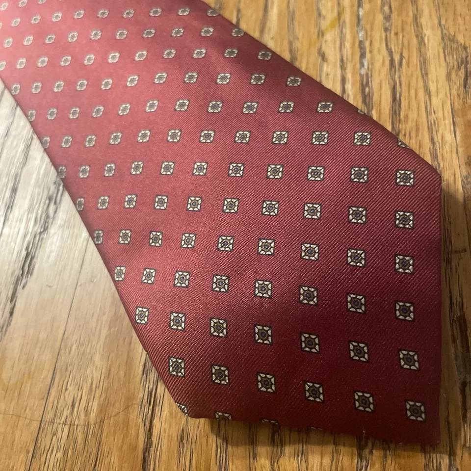 Corbata vintage usada en excelente estado Dean’s Silk Foulard hecha en EE. UU. para hombre Foto 1 de 4