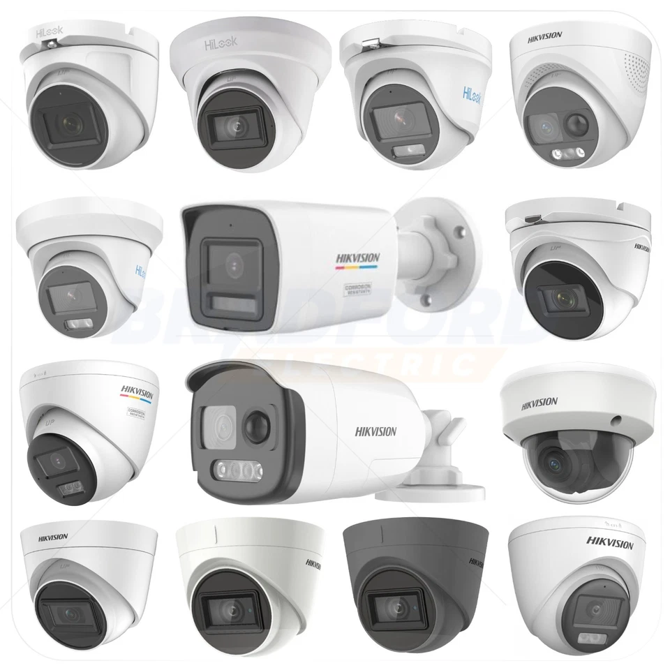 HIKVISION 4K 8MP 3K 5MP 1080P COLORVU AUDIO TURRET BULLET DOME CCTV CAMERA w LED - Image 1 of 1