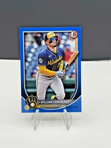 2025 Bowman William Contreras Blue Milwaukee Brewers Color Match /150 SP - Bild 1 von 3