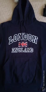 FELPA ENGLAND BLU TAGLIA L STILE HIP HOP - SKATE - RAVE 23 - Foto 1 di 3