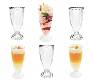 Set of 2 Milkshake Glasses 360ml Knickerbocker Glory Dessert Sundae Glasses - Picture 1 of 13